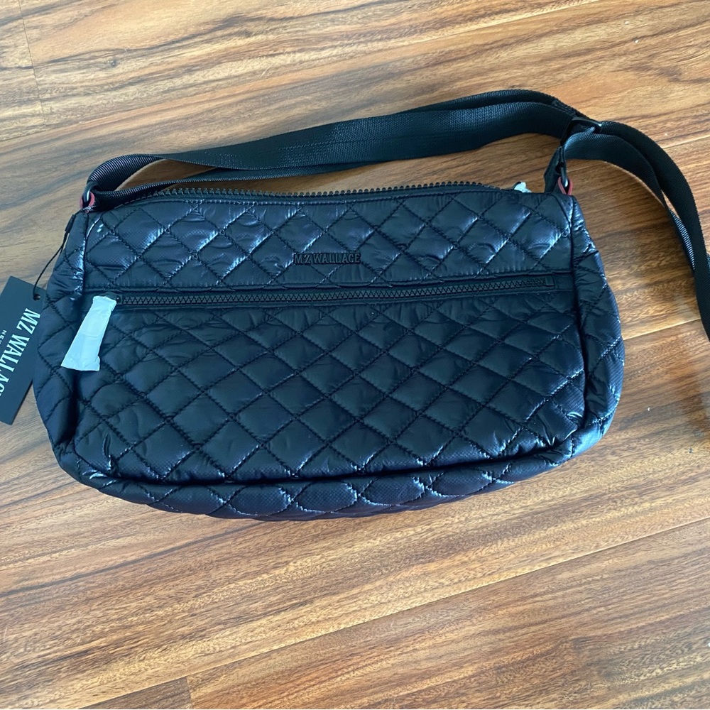 MZ Wallace Black Quilted Crossboy Bag